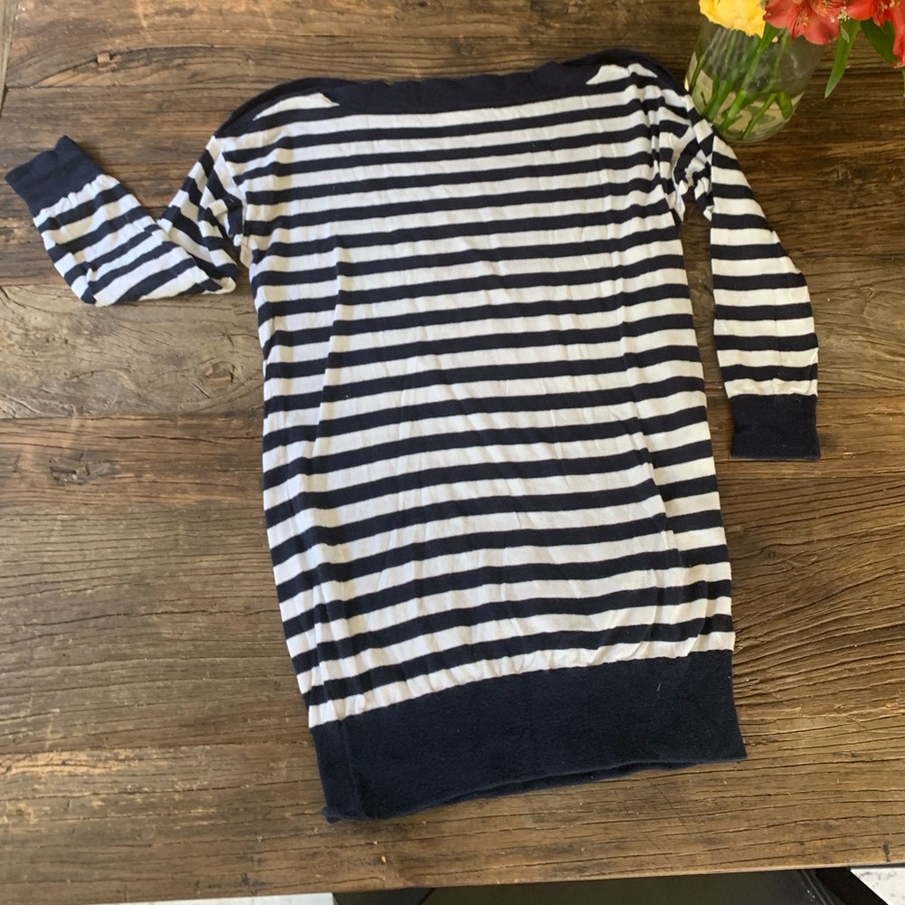 J crew factory navy/white striped sweater